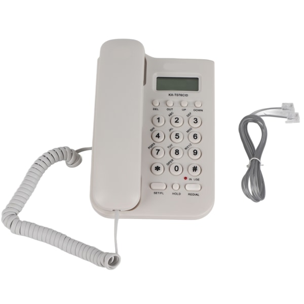 Desktop Wall Landline Telephone for Home and Office (White)