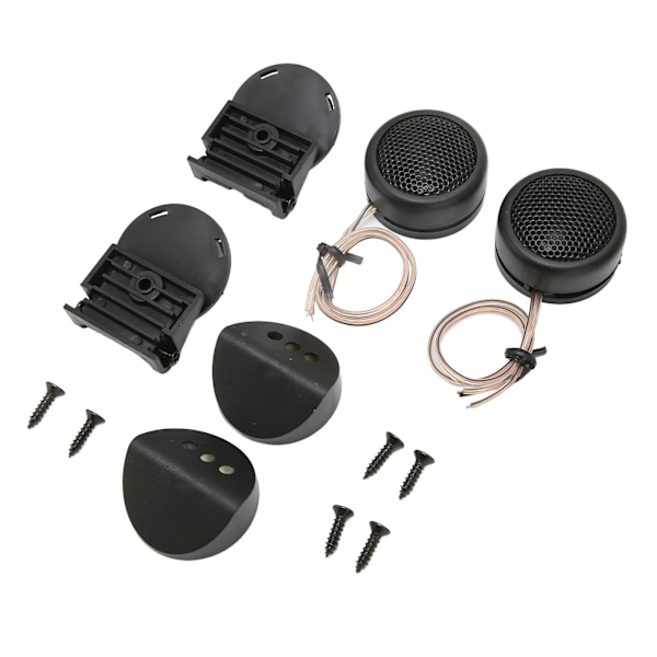 2 STK 380W Mini Dome Tweeter Rund Sort Bilhøjttaler Stick On Flush Mount Universal Modifikation