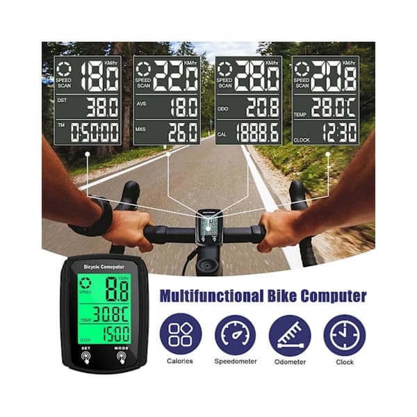 【SZST】Vanntett Kablet LCD Digital Sykkelcomputer Sykkel Speedometer Odometer