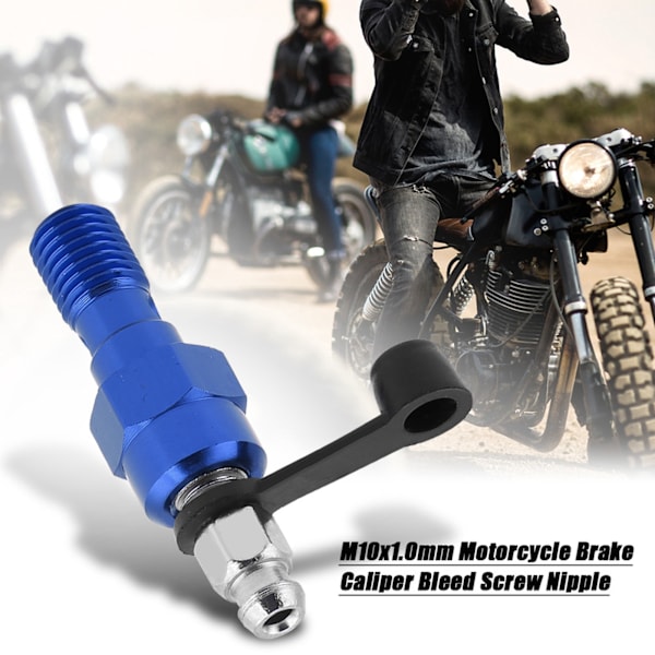 M10x1.0mm Motorcykel Bremsestempel Blødende Skrue Nippel Banjo Bolt Støvkappe Blå