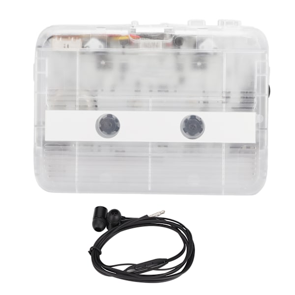 FM Radio Kassetteafspiller Klassisk Stil Multifunktionel Bluetooth 5.0 Bærbar Båndafspiller Transparent