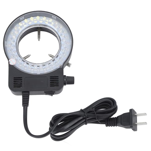 Mikroskop Ringlys LED Lyskilde Justerbar Mikroskop Tilbehør US-Plugg 100‑240V
