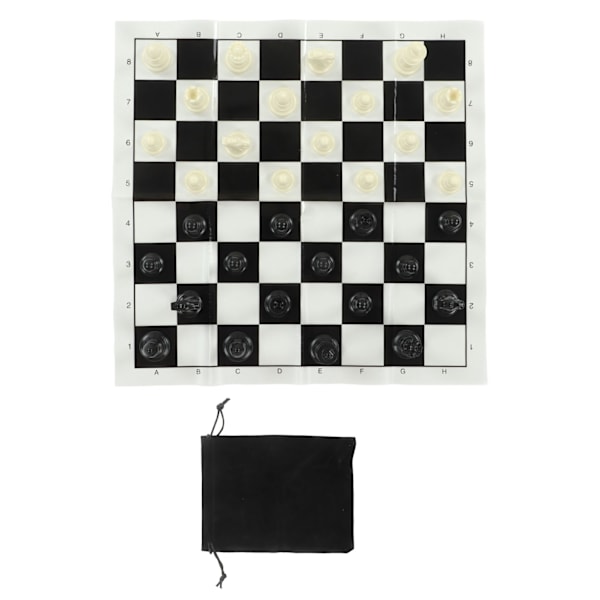 International Plastic Chess Set With 25CM Plastic Film Chessboard PS International Chess for Adults Kids Black and White