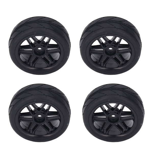 4 st 1/10 Skal RC Hjul och Däck Plastfälg Gummidäck Skin för 1/10 RC Bil A Däck