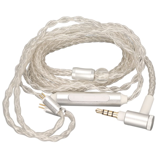 Oppgraderingskabel for øretelefoner, erstatning, 8-kjerners sølvbelagt 2-pins hodetelefonledning med mikrofon for KZ C10 C16 AS10 ZS4 ZS3 ZS5
