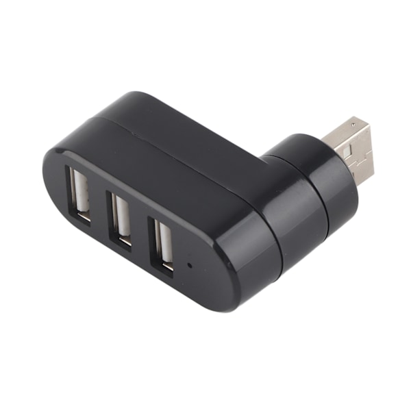 USB-splitter Mini Bærbar In-Line USB 2.0 Dokkingsstasjon 3-ports Splitter 180° Rotasjon Utvidelseshub