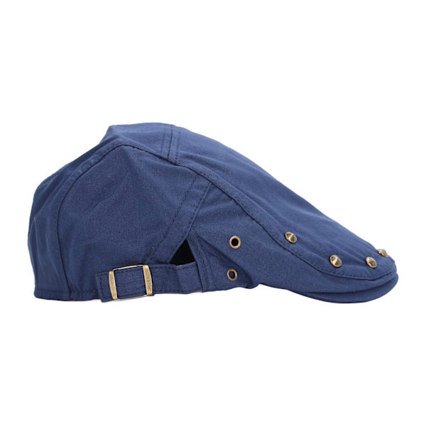 Avslappet flat cap for menn og kvinner Marineblå med nitdekorasjon