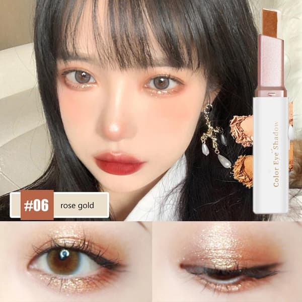 Tvåfärgad ögonskuggsstift Vattentät Långvarig Gradient Lat Ögonmakeup 0.1
