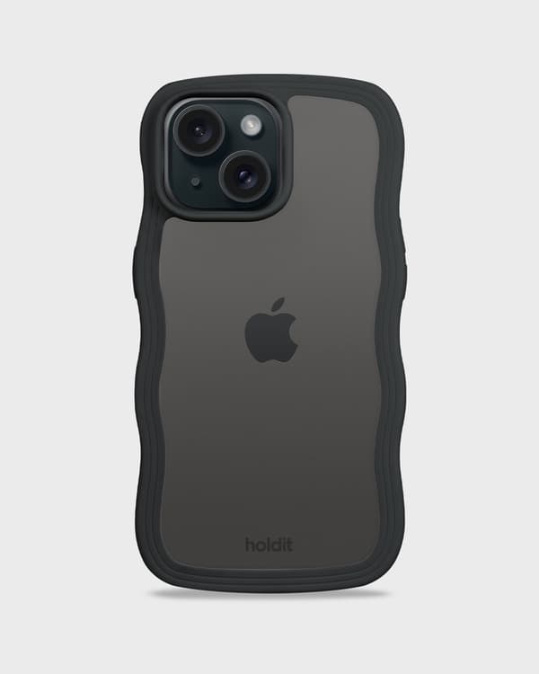 holdit iPhone 15 / 14 / 13 Cover Wavy Sort/Transparent 54