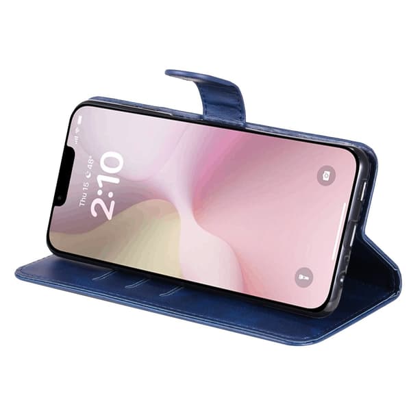iPhone 16e Klassisk Lynlås Pung Etui - Blå Blå blue
