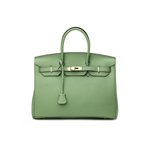 Snygg 25cm Damhandväska Äkta Läder Lychee Frukt Design Grön Fruit green 25CM