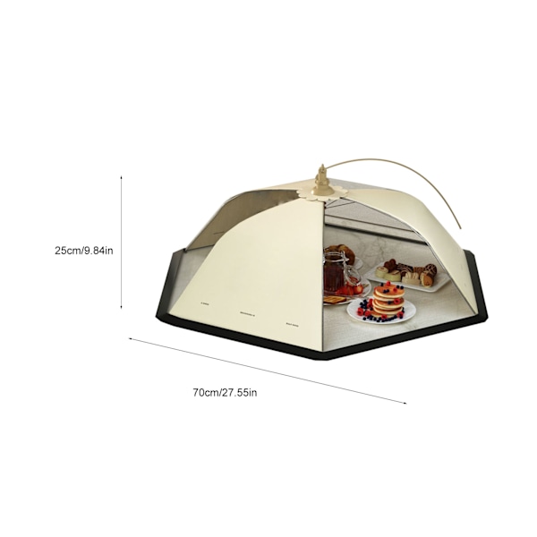 Mesh matdeksel, sammenleggbar og gjenbrukbar mesh matdeksel telt for sommer hjemme camping piknik ren engelsk