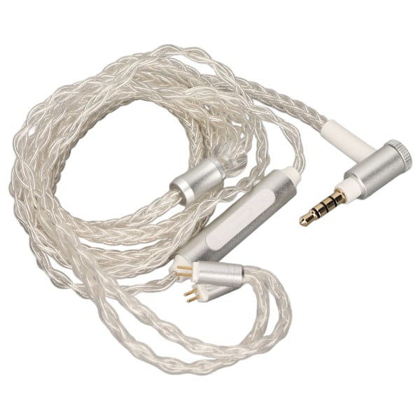 Oppgraderingskabel for øretelefoner, erstatning, 8-kjerners sølvbelagt 2-pins hodetelefonledning med mikrofon for KZ C10 C16 AS10 ZS4 ZS3 ZS5