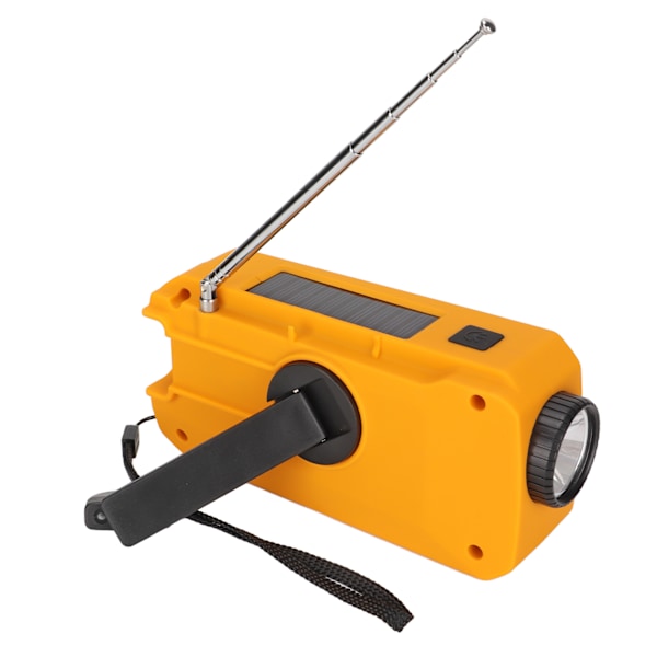 Nödradio AM FM NOAA Solar Handvev USB-laddning 2000mAh Powerbank Väderradio med LED-lampa Ficklampa Europeisk Modell