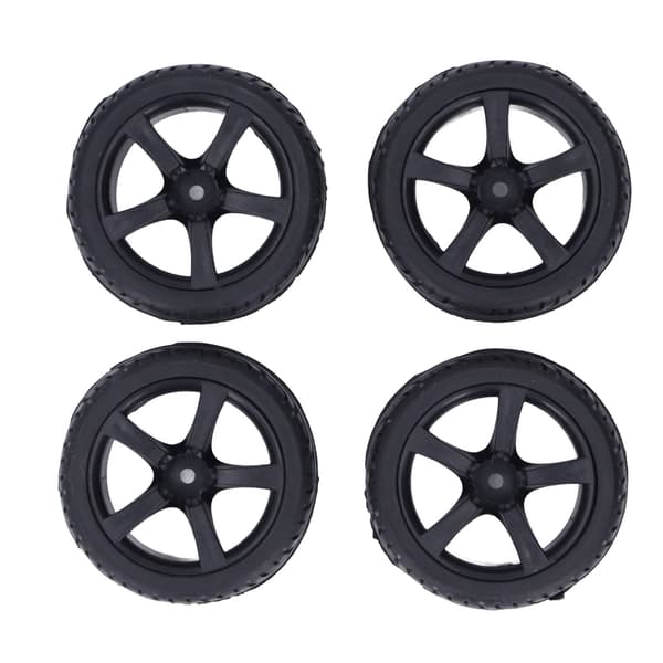 4 stk. 1/10 skala RC hjul og dæk Plastikfælg Gummi Dæk Hud til 1/10 RC Bil B Dæk