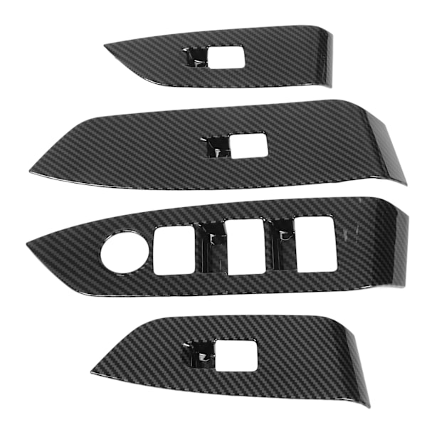 Kolfiberstil Dörrfönster Kontrollpanel Cover Sticker Set för Mazda CX-5 2017-2023 RHD (4 st)