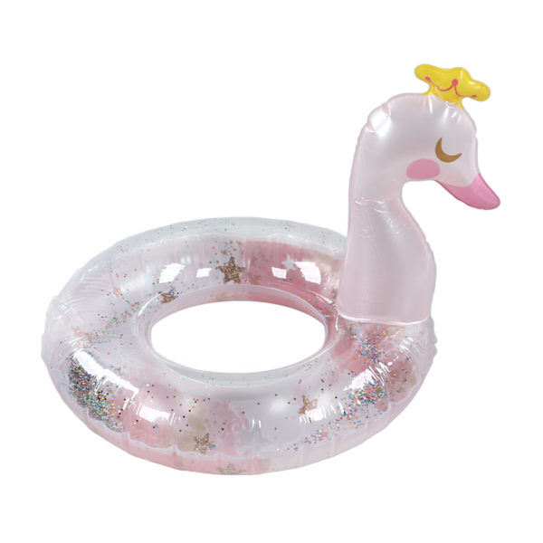 Inflatable Swimming Ring with Sequins Thickened PVC Kids Pool Float Tube Summer Beach Toy