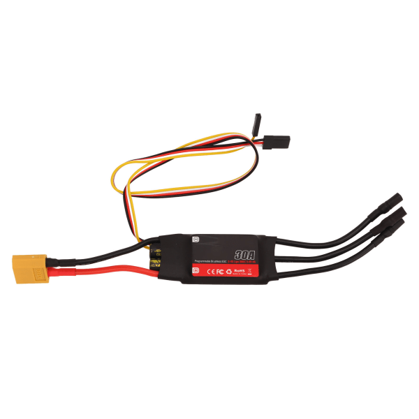 Programmerbar 30A RC-flyveplan ESC med 32-biters børsteløs motorkontrol og JR-stik