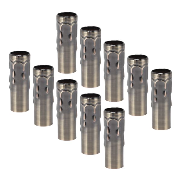 10 stk. E14 Metallrør for lysestake lampeholder lampebase belysningstilbehør 25x80mm bronse