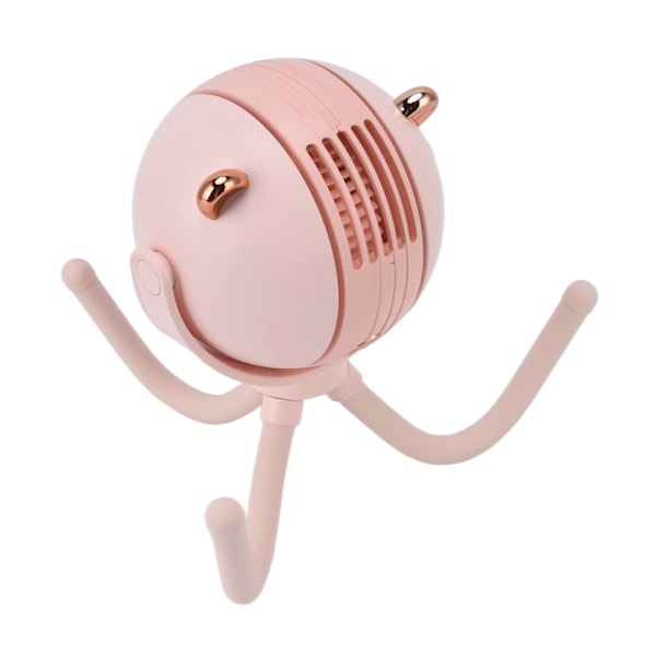 Baby Carriage Fan USB Genopladelig Octopus Elektrisk Fan Bladløs med 3 Gear til Baby Pink