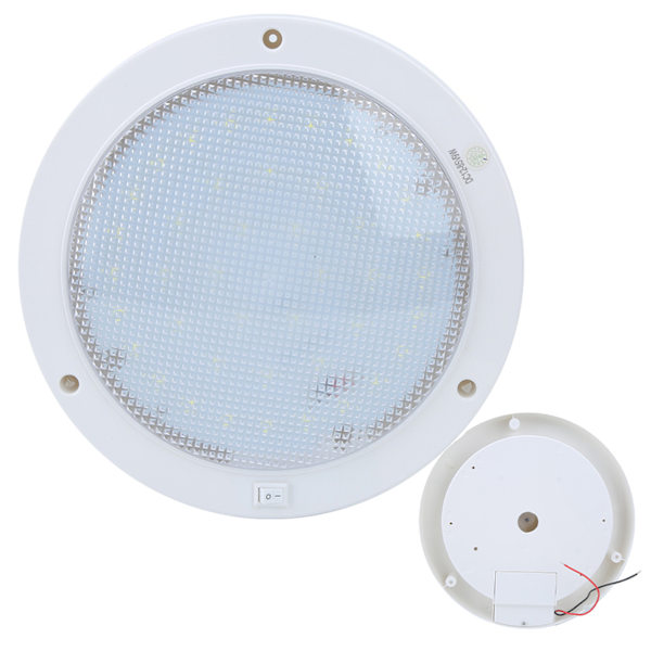 Høy lysstyrke 42 LED rund taklampe for bilbåt hjem - Varmhvitt lys