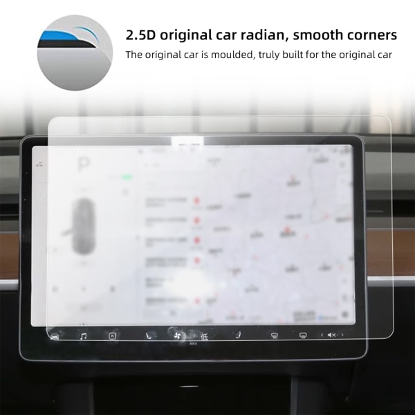 Eksplosjonssikker film for Tesla Model 3 X S Y: Frostet, uherdet, navigasjonsbeskyttende