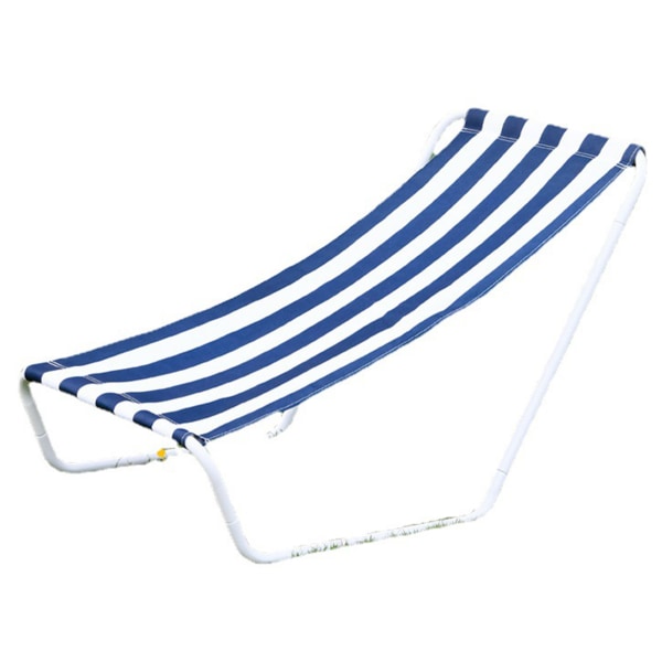 Bærbar blå og hvit stripet utendørs strandstol - forenklet campingstol