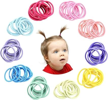 180 stykker små hårbånd, 3,5 cm flerfarvede elastiske hårbåndsholdere, elastiske hårbånd, børnehår elastiske B