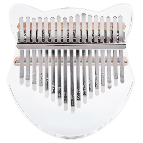 Kalimba Crystal Fox Shape Thumb Piano Kit 17 Key Nybörjarmusikinstrument med väska Transparent