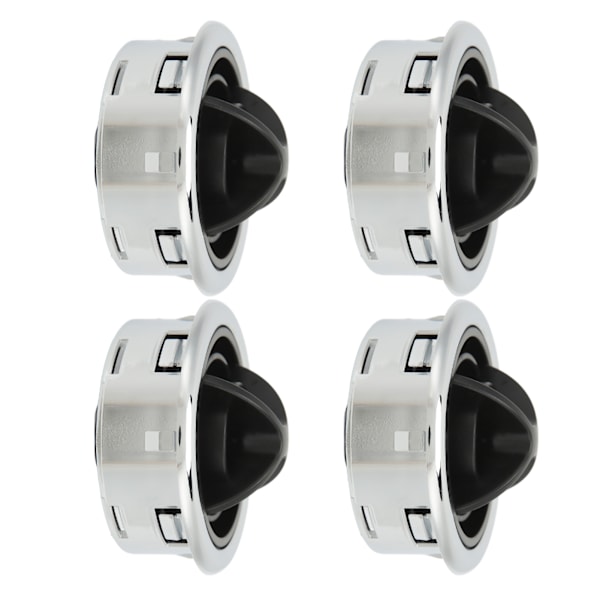 AC Air Vent för Yacht Bus Boat - 4st, svart silver elektroplåt, ABS-material