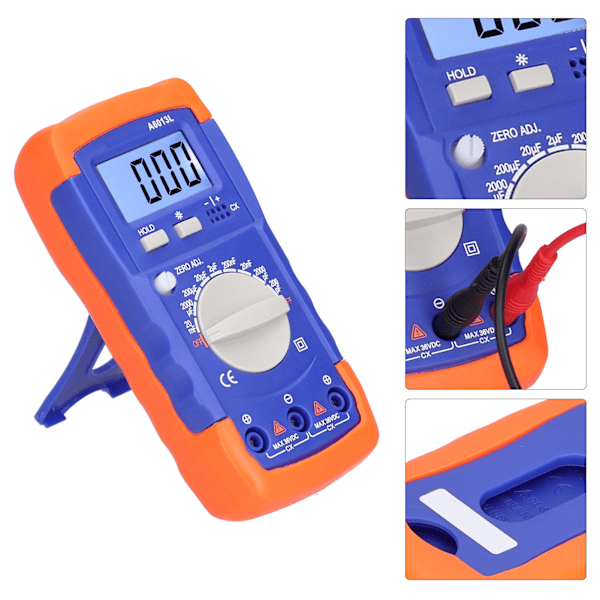 Digitalt multimeter med høj nøjagtighed intelligent kapacitansmåler analysator med LCD-display A6013L