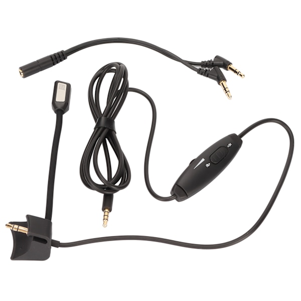 Boom Mikrofonkabel Støyreduksjon Gaming Headset Mikrofonkabel med Volumkontroll Demp Bryter for PS5 for Xbox PC