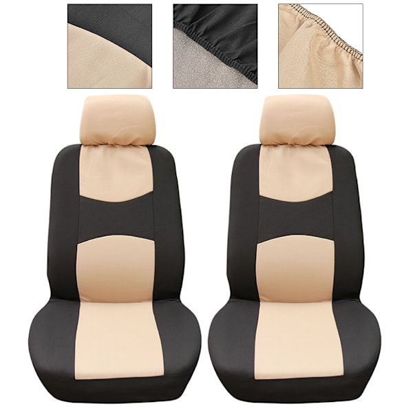 Universal bil framsätesöverdrag Set - 4st, All Seasons, Beige och Svart