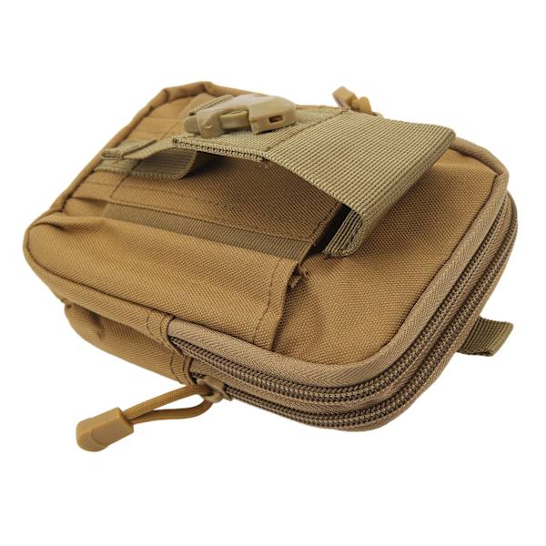 Flexibelt midjepaket med flera fickor för löpning, cykling och resor - Khaki