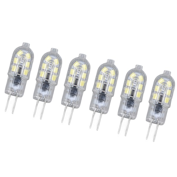 10-pak G4 2835 LED-pære - Transparent plug-in glødepære til autocamper-skabe Landskabslys - 6500K hvidt lys