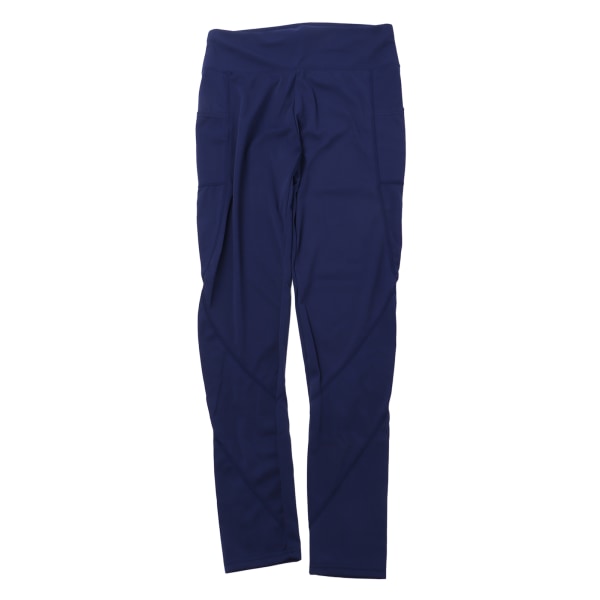 Marineblå leggings med høy midje for kvinner - størrelse L, perfekt for trening og løping