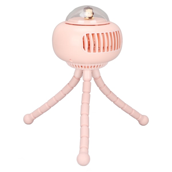 Rattail Fan Portable Käyttöinen Kolmijalka Design Mykistetty 4 Tasoa Nopeus USB Ladattava 130 Astetta Automaattinen Ravistelu Fan Pink