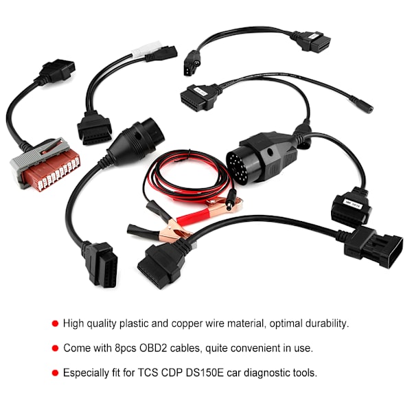 8 stk OBD2 OBDII-kabler til TCS CDP DS150E bildiagnoseværktøj