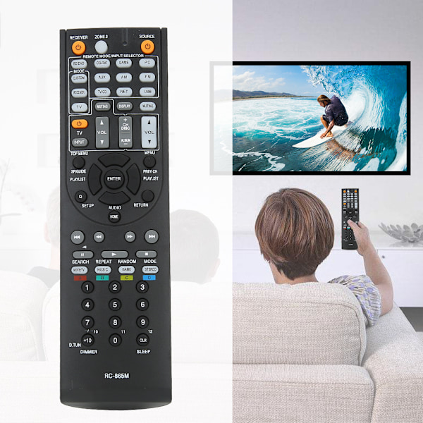 RC-865M Fjernbetjening Erstatning Passer til ONKYO AV Receiver TX NR525 TXNR525