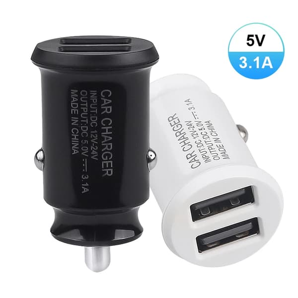 12V 3.1A Mini USB Biloplader Stik Dobbeltporte Universal Strømstik Adapter Cigarettænder Biltilbehør