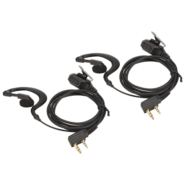 Tvåvägsradio Hörsnäcka Universell K Huvud 2 Pin Elektroplätering Walkie Talkie Headset med Mikrofon 2st Set