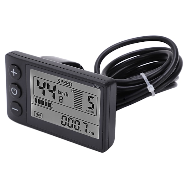 Kontrollpanel for elektrisk sparkesykkel med LCD-skjerm - S866, 24V/36V/48V, SM-kontakt