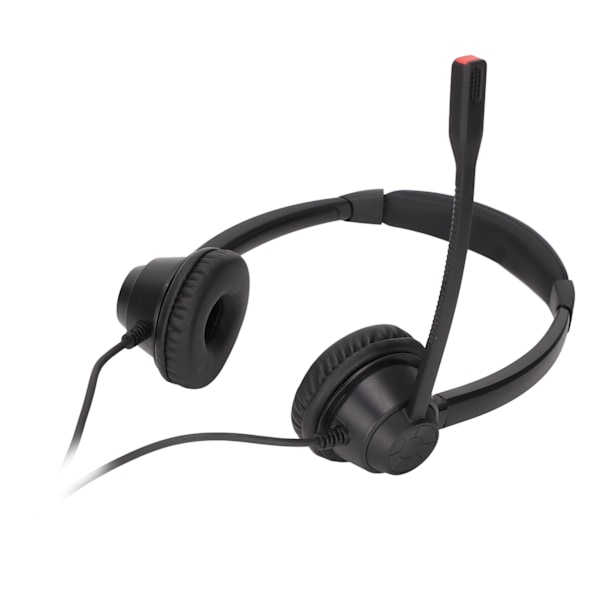 Telefonheadset med brusreducering, dubbla 3,5 mm-kontakter, binauralt, affärsheadset med mikrofon, volymkontroll för PC, callcenter
