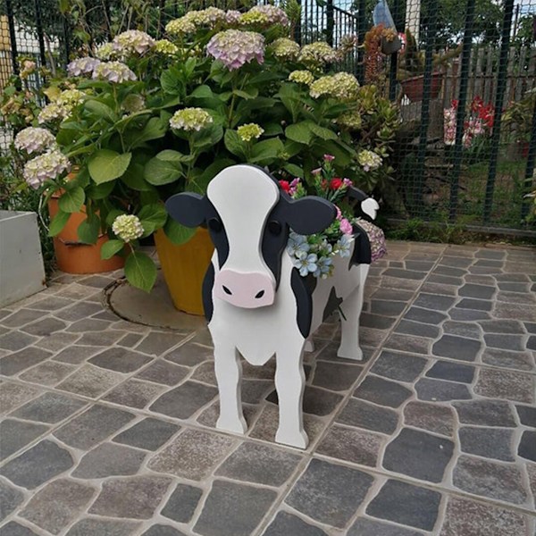 Ko-formet blomsterkrukke Yak ko landbrug blomsterbakke landskab gård dekoration