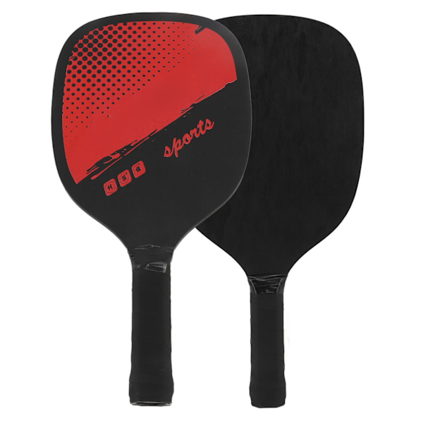 Pickleball Bat Sæt Ergonomisk 1 Par Træ Pickleball Batte med 4 Bolde og Bærepose til Indendørs Udendørs Træning Rød