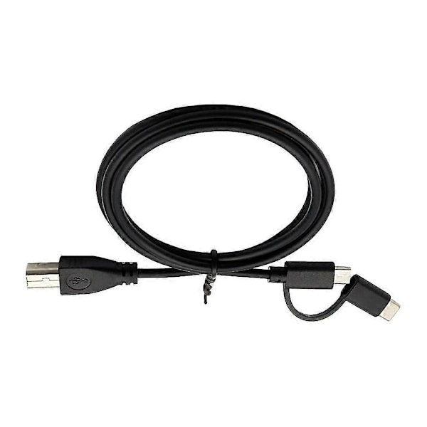 【DT】Smarttelefoner til Skriver OTG-kabel Micro USB & Type C til USB-B Ledning Datakabel 1m