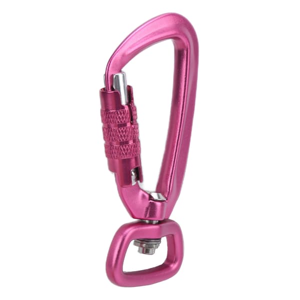Carabiner Clip Auto Locking Square Bottom 360 Rotation Hook Accessory for Dog Leashes Hammocks Backpacks Pink