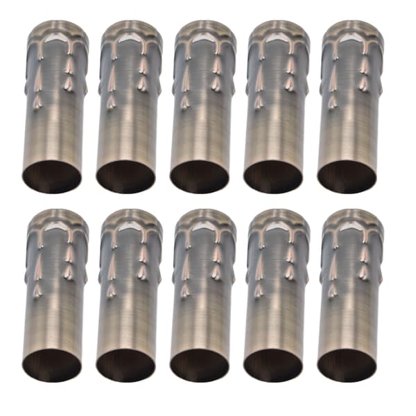 10 stk. E14 Metallrør for lysestake lampeholder lampebase belysningstilbehør 25x80mm bronse