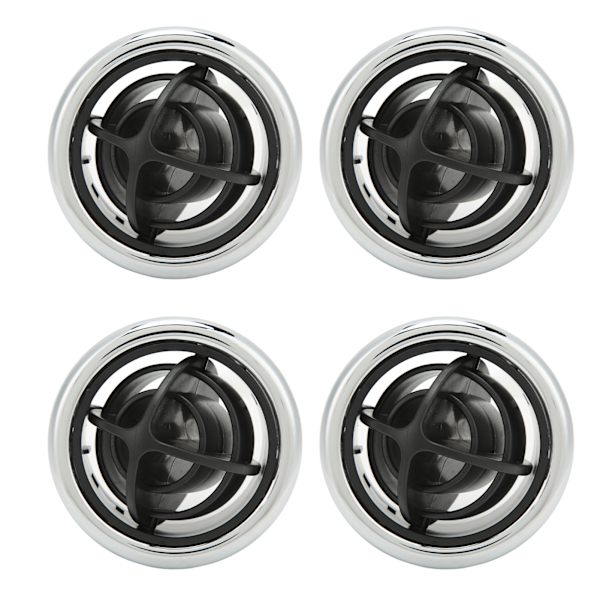 AC Air Vent för Yacht Bus Boat - 4st, svart silver elektroplåt, ABS-material