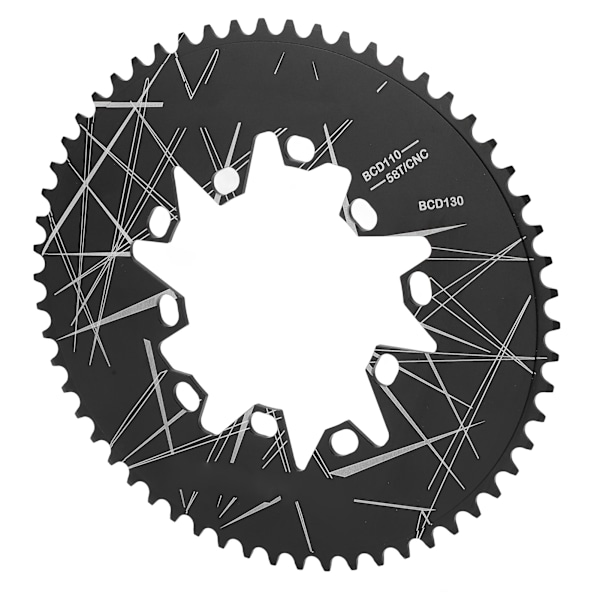 Cykel Oval Kædebladsring Aluminiumlegering Oval Disc Kædebladsring til Vejfoldbare Cykler 58T 110/130mm BCD